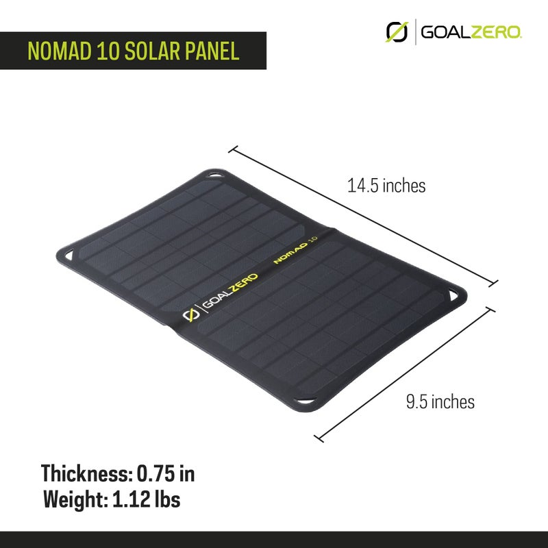 Goal Zero Nomad 10, Foldable Monocrystalline 10 Watt Solar Panel with USB Port, Portable Solar Panel Backpacking, Hiking and Travel. Lightweight Backpack Solar Panel Charger with Adjustable Kickstand - Image 3